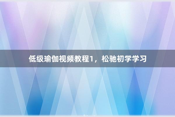 低级瑜伽视频教程1，松驰初学学习